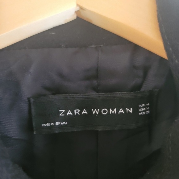 Zara Woman Coat Jacket Wool blend With Metallic Buttons - Picture 6 of 8